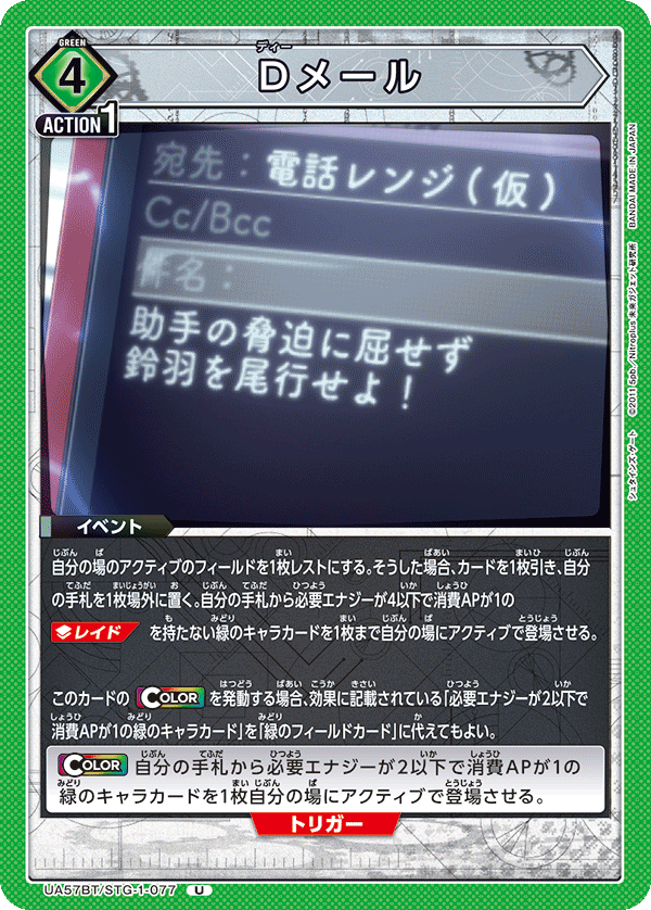 UA57BT/STG-1-077 Dメール