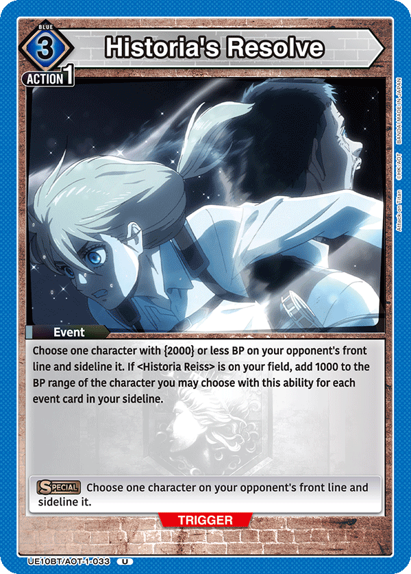 UE10BT/AOT-1-033 Historia's Resolve