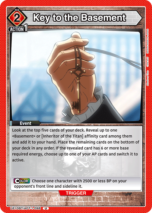 UE10BT/AOT-1-098 Key to the Basement