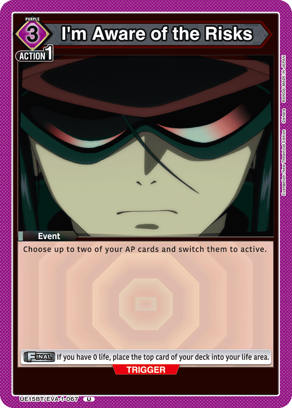 UE15BT/EVA-1-067 I'm Aware of the Risks