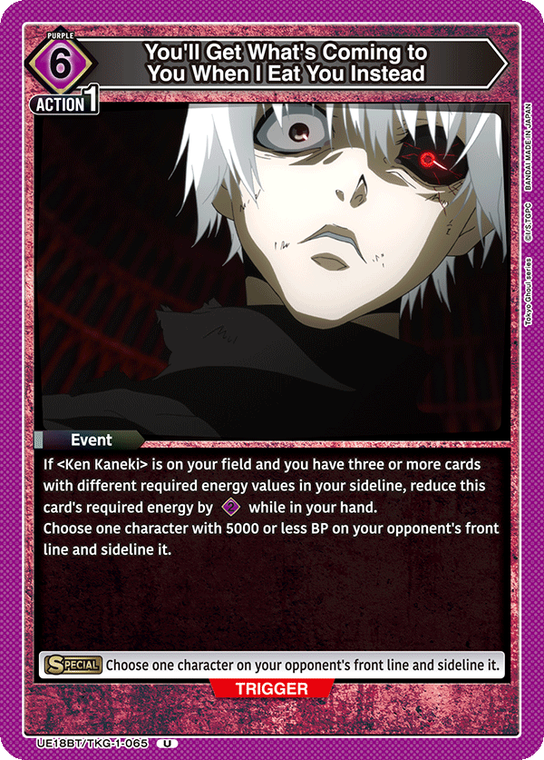 UE18BT/TKG-1-065 You'll Get What's Coming to You When I Eat You Instead