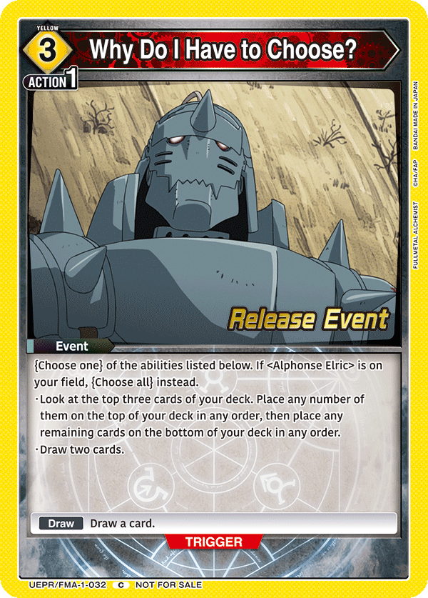 UEPR/FMA-1-032 Why Do I Have to Choose?