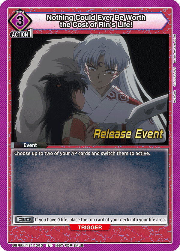 Nothing Could Ever Be Worth the Cost of Rin's Life!
