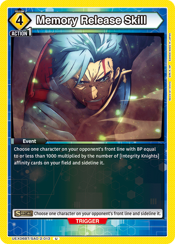 UEX06BT/SAO-2-013 Memory Release Skill