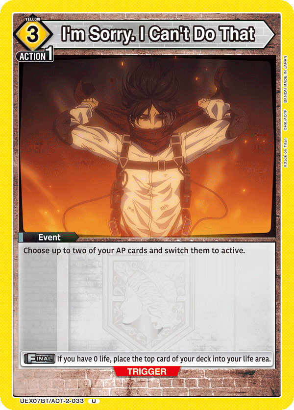 UEX07BT/AOT-2-033 I'm Sorry. I Can't Do That