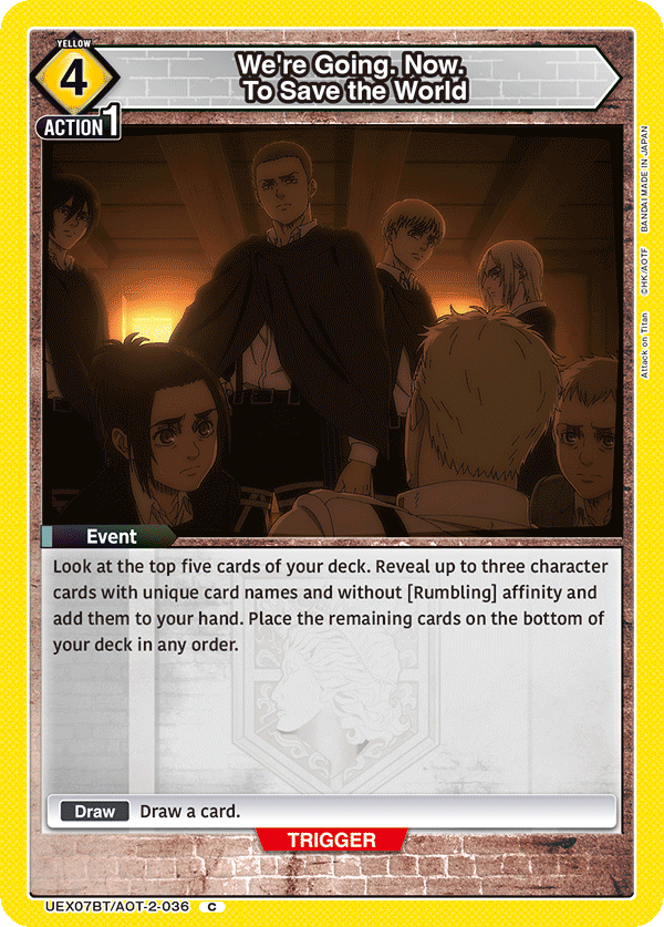 UEX07BT/AOT-2-036 We're Going. Now. To Save the World