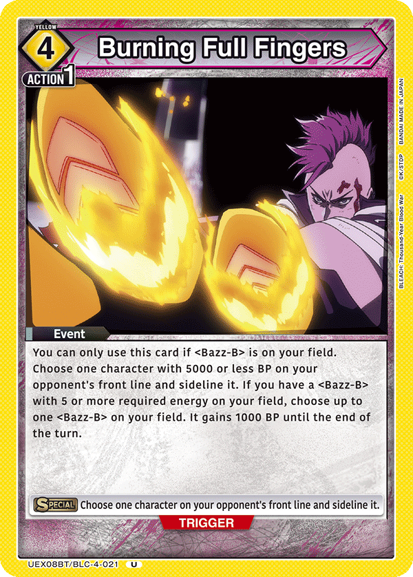 UEX08BT/BLC-4-021 Burning Full Fingers