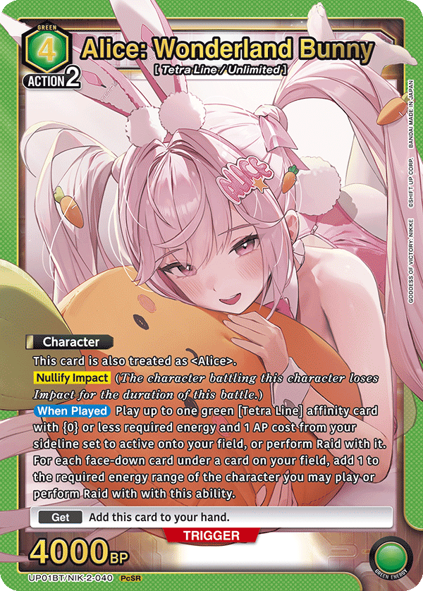 UP01BT/NIK-2-040 Alice: Wonderland Bunny